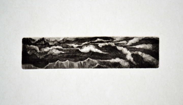 Gravures & estampes intitulée "Cimes" par François Crinel, Œuvre d'art originale, Gravure