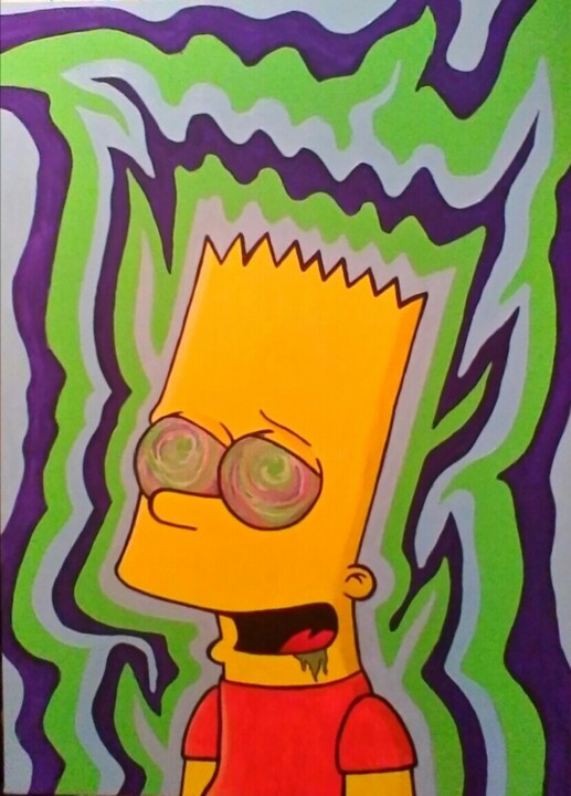 BART PSYMPSON 绘画, 27.6x19.7 in