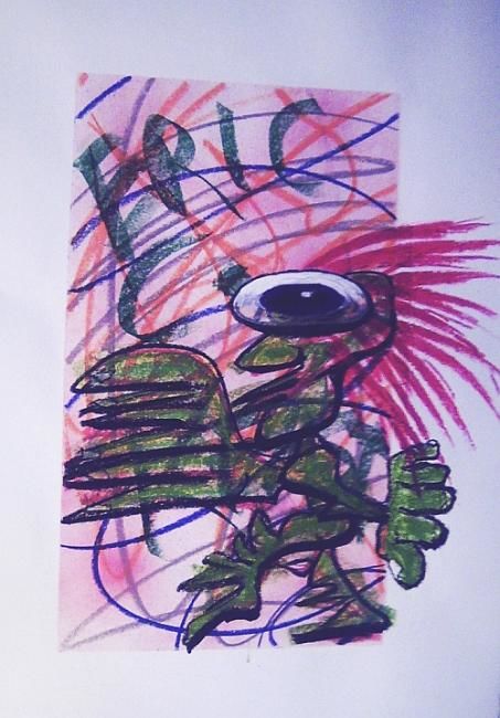 Painting titled "strutter" by Broken Vulture Art, Original Artwork