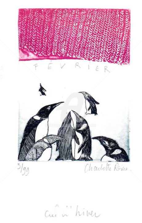 Ciel d'Hiver - Février Printmaking, 9.8x6.3 in