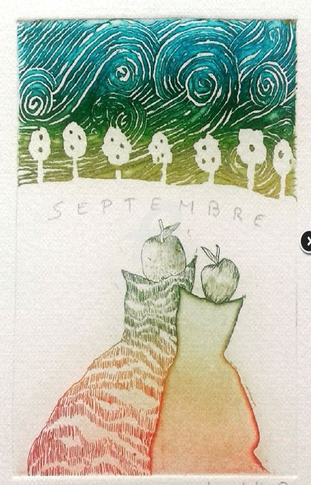 Ciel d'Automne - Septembre Printmaking, 9.8x6.5 in