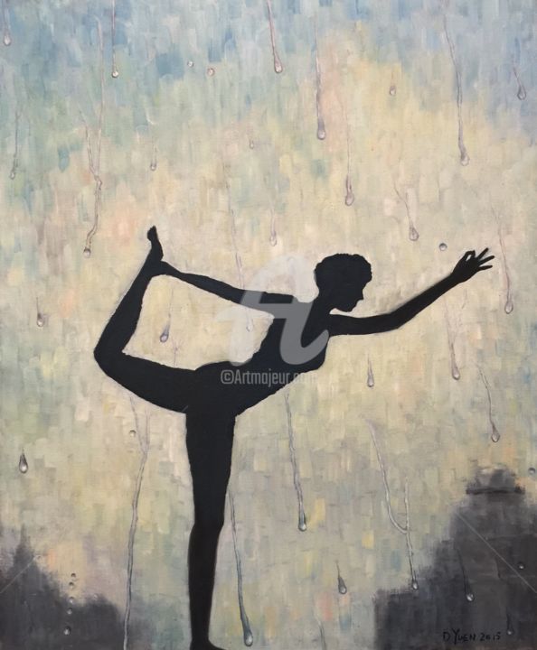 Painting titled "Behind the City - Y…" by Dennie Yuen, Original Artwork, Acrylic