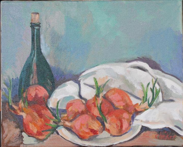 Peinture intitulée "Hommage à Cézanne" par Chéker, Œuvre d'art originale, Huile Monté sur Châssis en bois