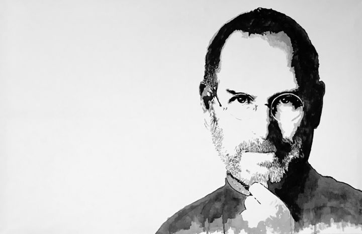 绘画 标题为“Steve Jobs” 由John Von Brown, 原创艺术品, 墨