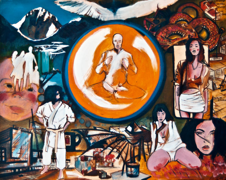 Painting titled "MAP" by Cesar Aguilar (Raçe), Original Artwork, Acrylic