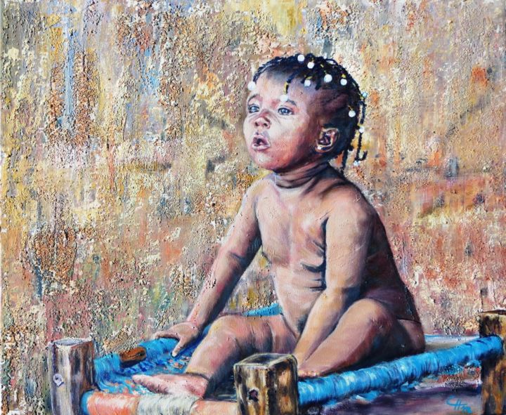 Peinture intitulée "INNOCENCE" par Chantal Martin (chm), Œuvre d'art originale, Acrylique