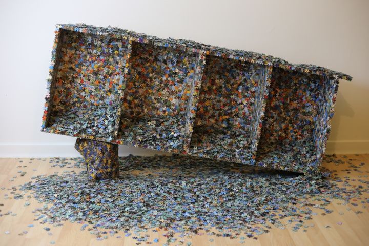 Sculptuur getiteld "Concrétion 3" door Laurent Fierdehaiche, Origineel Kunstwerk, Hout