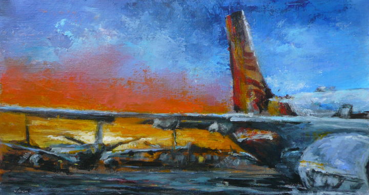 Airport 2018-02-25 绘画, 8.7x15.8 in