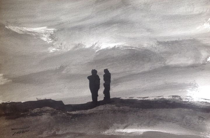 Peinture intitulée "Bretagne" par Arnaud Thévenin, Œuvre d'art originale, Encre