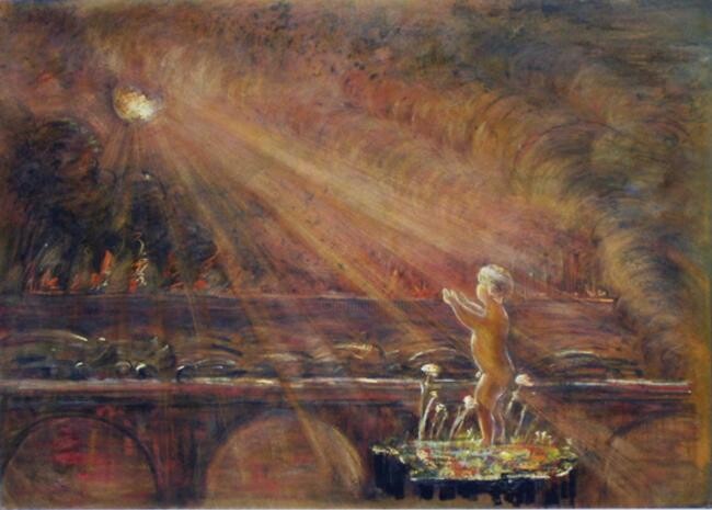 Drawing titled "Пробуждение" by Constantin Chirtoaca, Original Artwork