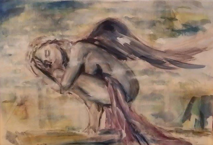 Painting titled "zm" by Zlata Maksimovic, Original Artwork, Acrylic