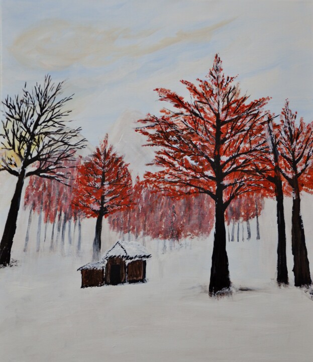 Red snow 绘画, 20x16 in