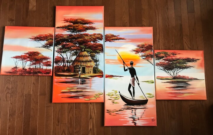 「Serenity in Sunset…」というタイトルの絵画 Expressionsによって, オリジナルのアートワーク, アクリル