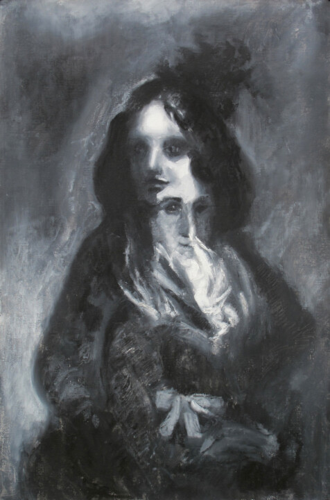 Drawing titled "D’après Goya" by David Benayoun, Original Artwork, Pastel