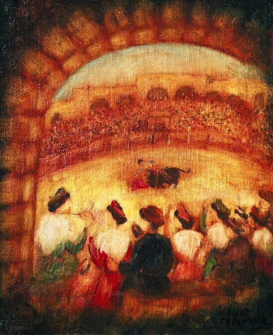 Muleta aux arènes 绘画, 24x19.7 in