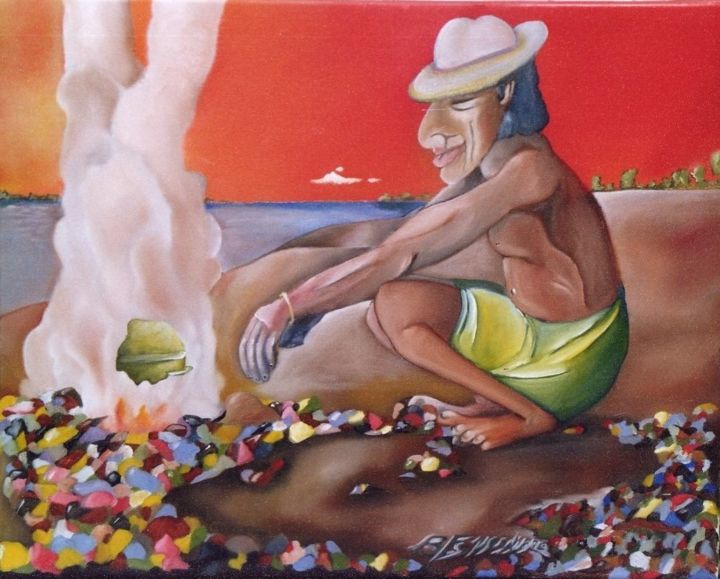 Près du feu 绘画, 19.7x27.6 in