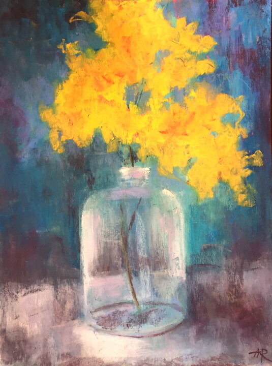 Disegno intitolato "Mimosa" da Lena Ru, Opera d'arte originale, Pastello
