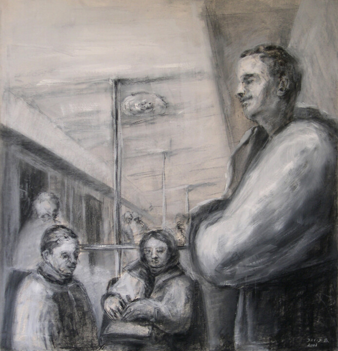Dessin intitulée "Joseph" par David Benayoun, Œuvre d'art originale, Craie