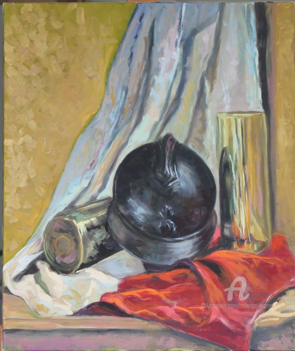 Peinture intitulée "Hommage à mes Grand…" par Chéker, Œuvre d'art originale, Huile Monté sur Châssis en bois