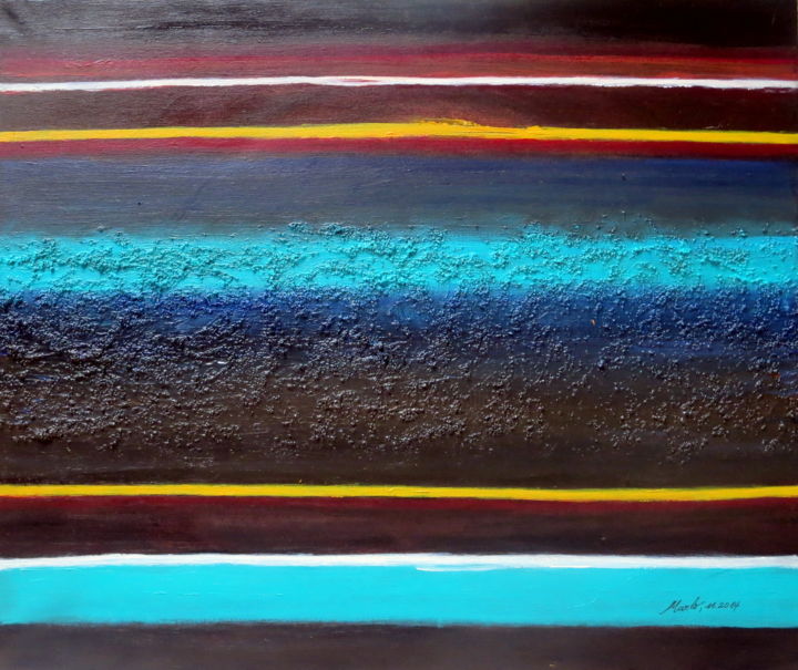 Peinture intitulée "vibrations-hivernal…" par Marianne Charlotte Mylonas-Svikovsky (Marlo), Œuvre d'art originale, Acrylique