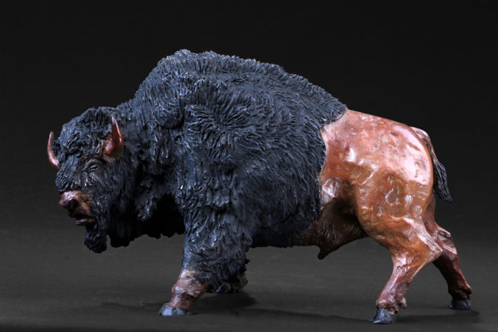Sculptuur getiteld "Tatanka" door Vassil, Origineel Kunstwerk, Metalen
