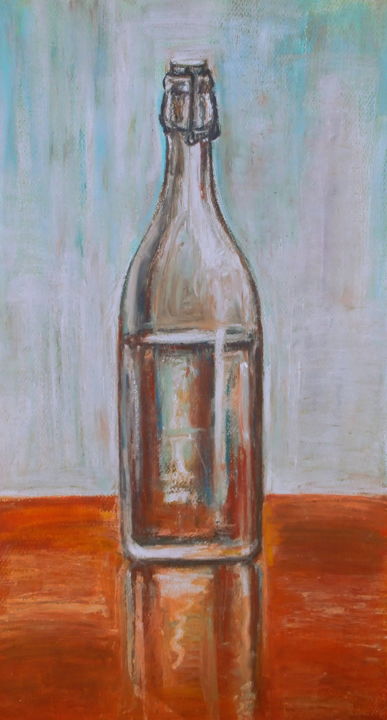 Painting titled "Ma bouteille préfer…" by Nathalia Chipilova, Original Artwork, Acrylic
