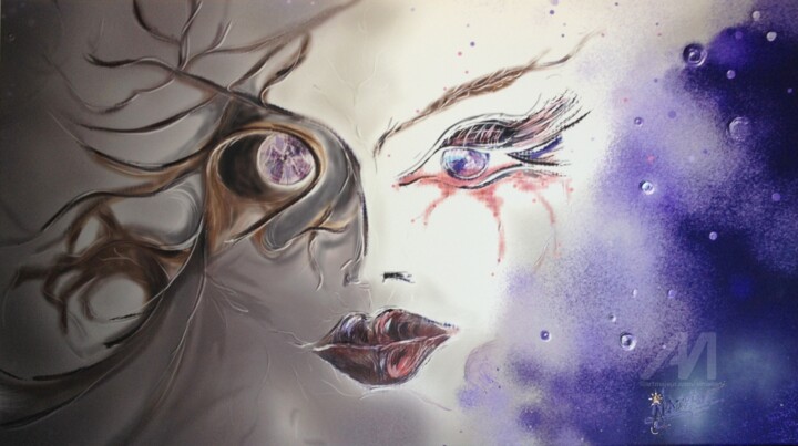 La vision 绘画, 17.7x31.5 in