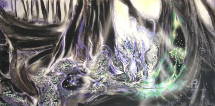 La transmission 绘画, 15.8x31.5 in