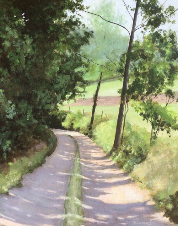 Painting titled "De retour" by Noëlle Lassailly, Original Artwork, Acrylic