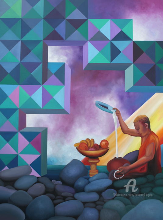 DESCE A LUZ E A PAZ 绘画, 78.7x59.1 in