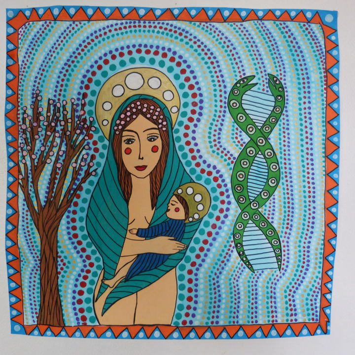 Dessin intitulée "ADN" par Luna A, Œuvre d'art originale