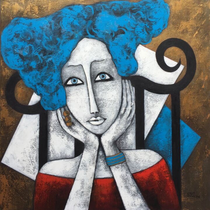 Peinture intitulée "LILY" par Salette Viana, Œuvre d'art originale, Acrylique