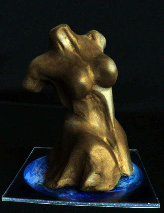 Sculptuur getiteld "Descorporeitation w…" door Cesar Aguilar (Raçe), Origineel Kunstwerk, Terra cotta