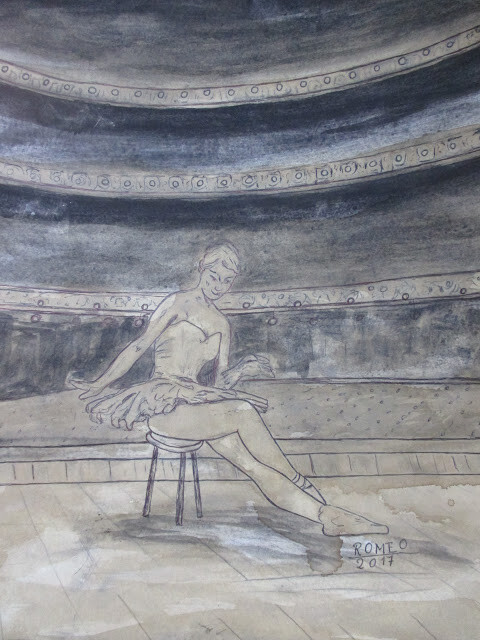 Pintura intitulada "BAILARINA NO MUNICI…" por Romeo Zanchett, Obras de arte originais, Acrílico