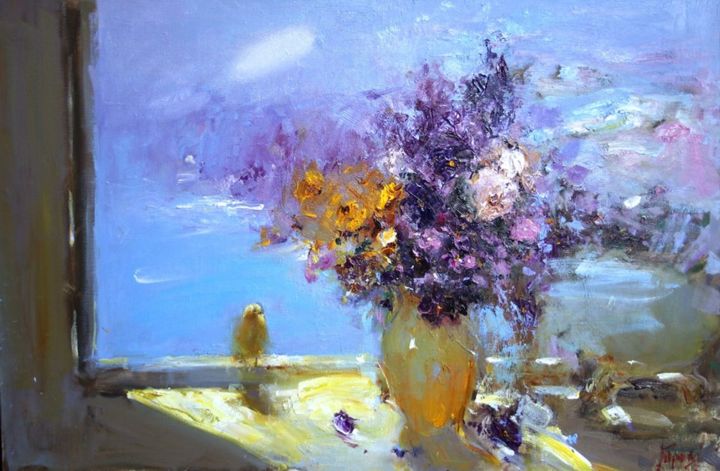 Painting titled "Sea Breeze" by Angelika Privalikhina, Original Artwork, Oil