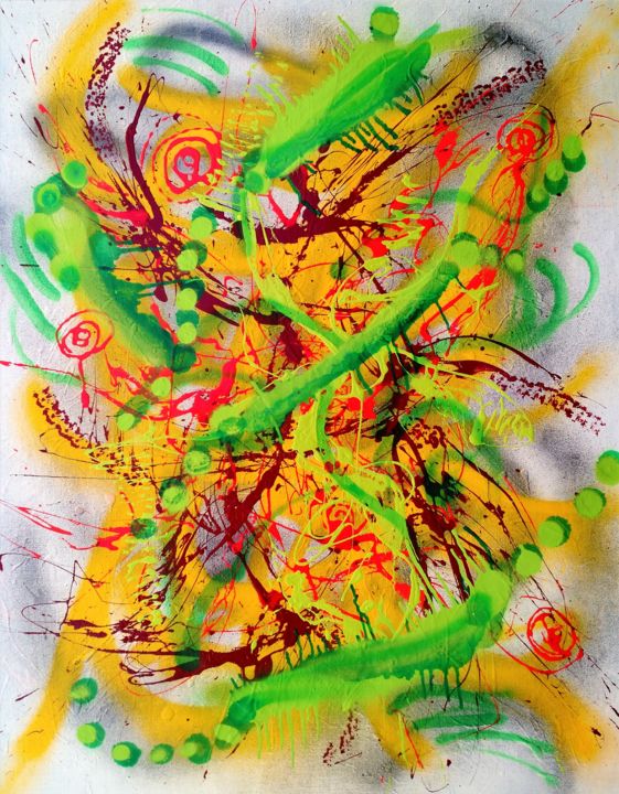Peinture intitulée "N° 180 Instant prés…" par Isa-L, Œuvre d'art originale, Acrylique Monté sur Châssis en bois