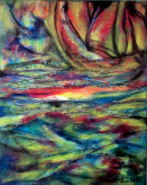 Peinture intitulée "Listening-to-Brahms…" par Marianne Charlotte Mylonas-Svikovsky (Marlo), Œuvre d'art originale, Acrylique