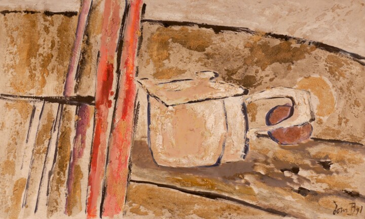 Peinture intitulée "Nature morte avec s…" par Dominique Bertrand, Œuvre d'art originale, Huile