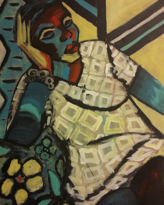 Painting titled "Marian, this is me." by Jill Carrott, Original Artwork, Acrylic