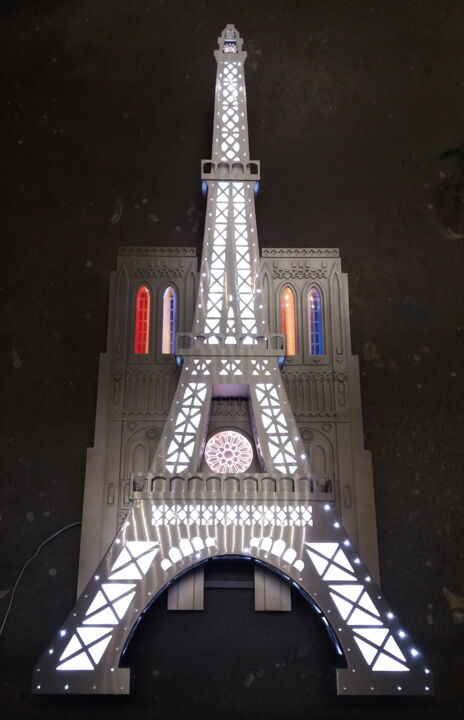 Design intitulée ""Tour Eiffel" Light…" par Georgij Inesin (Georgy Ineshin Georgij Inesin), Œuvre d'art originale