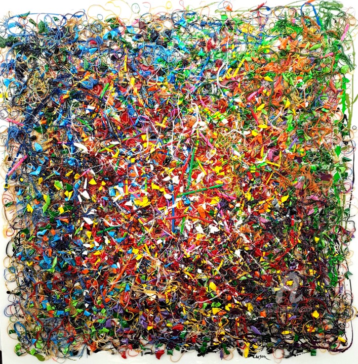 Peinture intitulée "L'automne vue a vol…" par Charles Carson, Œuvre d'art originale, Acrylique
