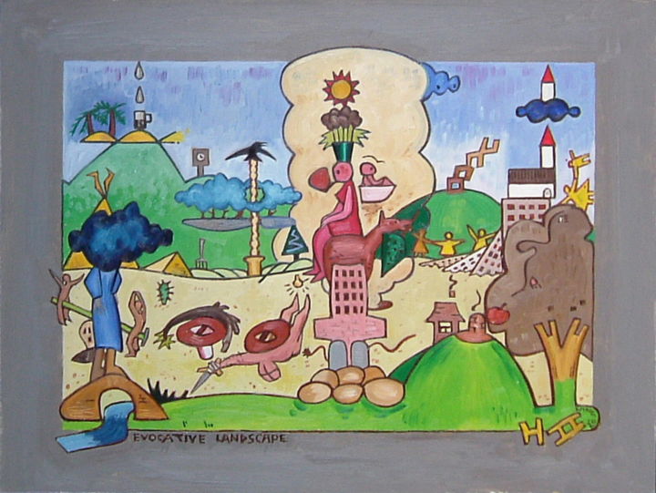 Painting titled "Evocative Landscape" by Gerald Shepherd F.F.P.S., Original Artwork, Oil
