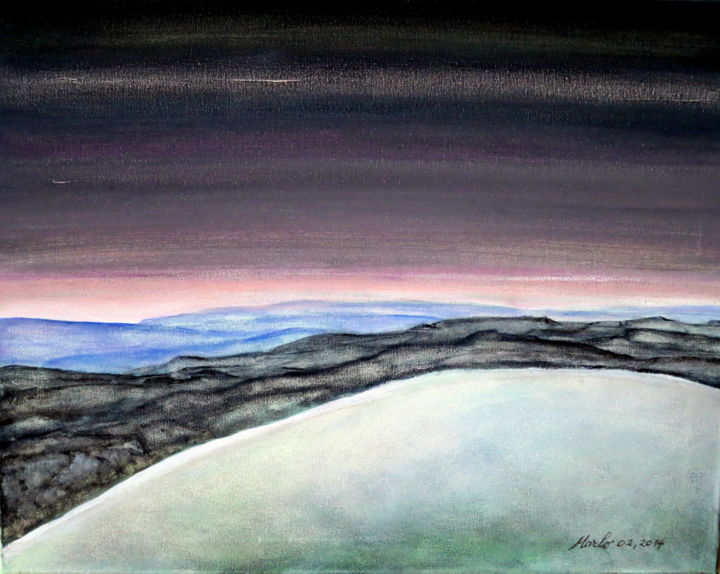 Peinture intitulée "apres-le-crepuscule…" par Marianne Charlotte Mylonas-Svikovsky (Marlo), Œuvre d'art originale, Acrylique