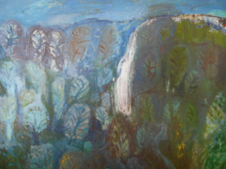 Peinture intitulée "LA CASCADE" par Mchartrie, Œuvre d'art originale, Huile Monté sur Châssis en bois