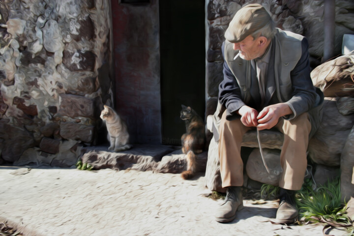 ""ASPETTANDO LA SERA"" başlıklı Dijital Sanat Serafino Deriu tarafından, Orijinal sanat, Foto Montaj