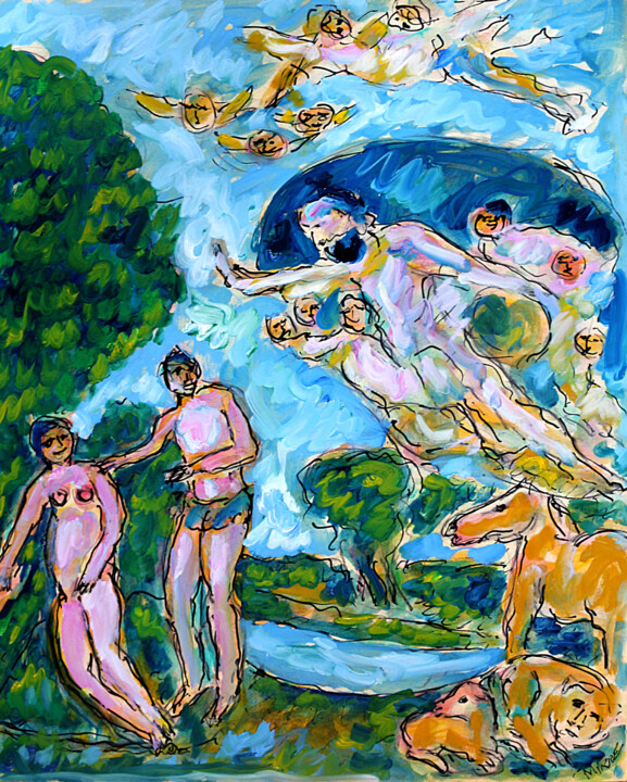 ADAM AND EVE 绘画, 25.6x19.7 in