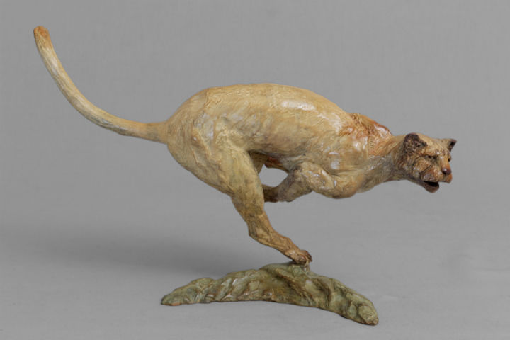 Sculptuur getiteld "courir pour survivre" door Vassil, Origineel Kunstwerk, Metalen
