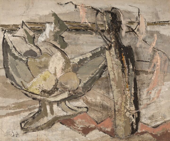 Peinture intitulée "Harmonie grise" par Dominique Bertrand, Œuvre d'art originale, Huile