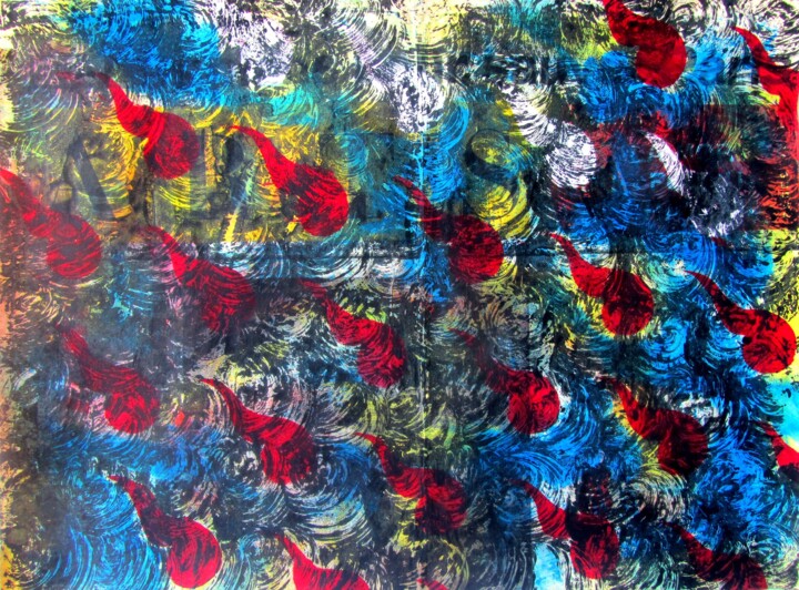 "Le Chant des âmes" başlıklı Tablo Alain Lamy tarafından, Orijinal sanat, Akrilik