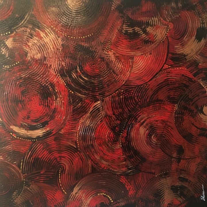 Peinture intitulée "Vertigo" par Hkine, Œuvre d'art originale, Acrylique